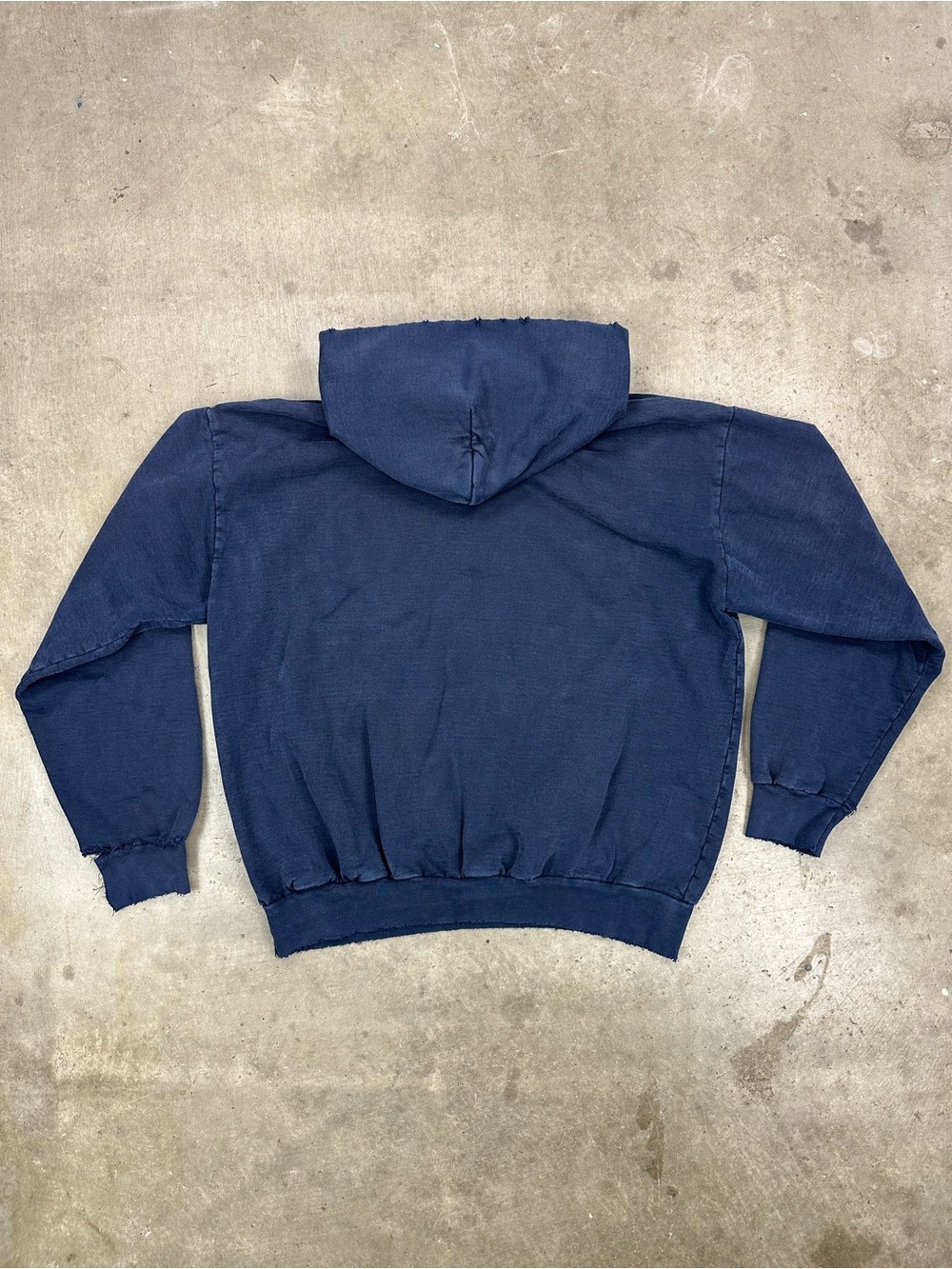 The Super Faded Navy Blue Ultimate Distressed Heavyweight Hoodie - Picture 10 of 13